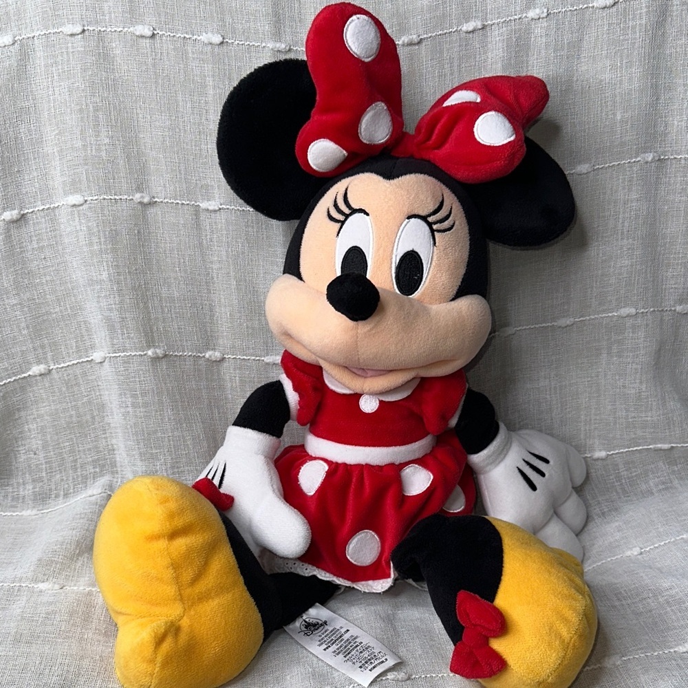 Disney Minnie Mouse 21" Large Plush Cuddle in Red Dress Genuine Disney Store EUC
